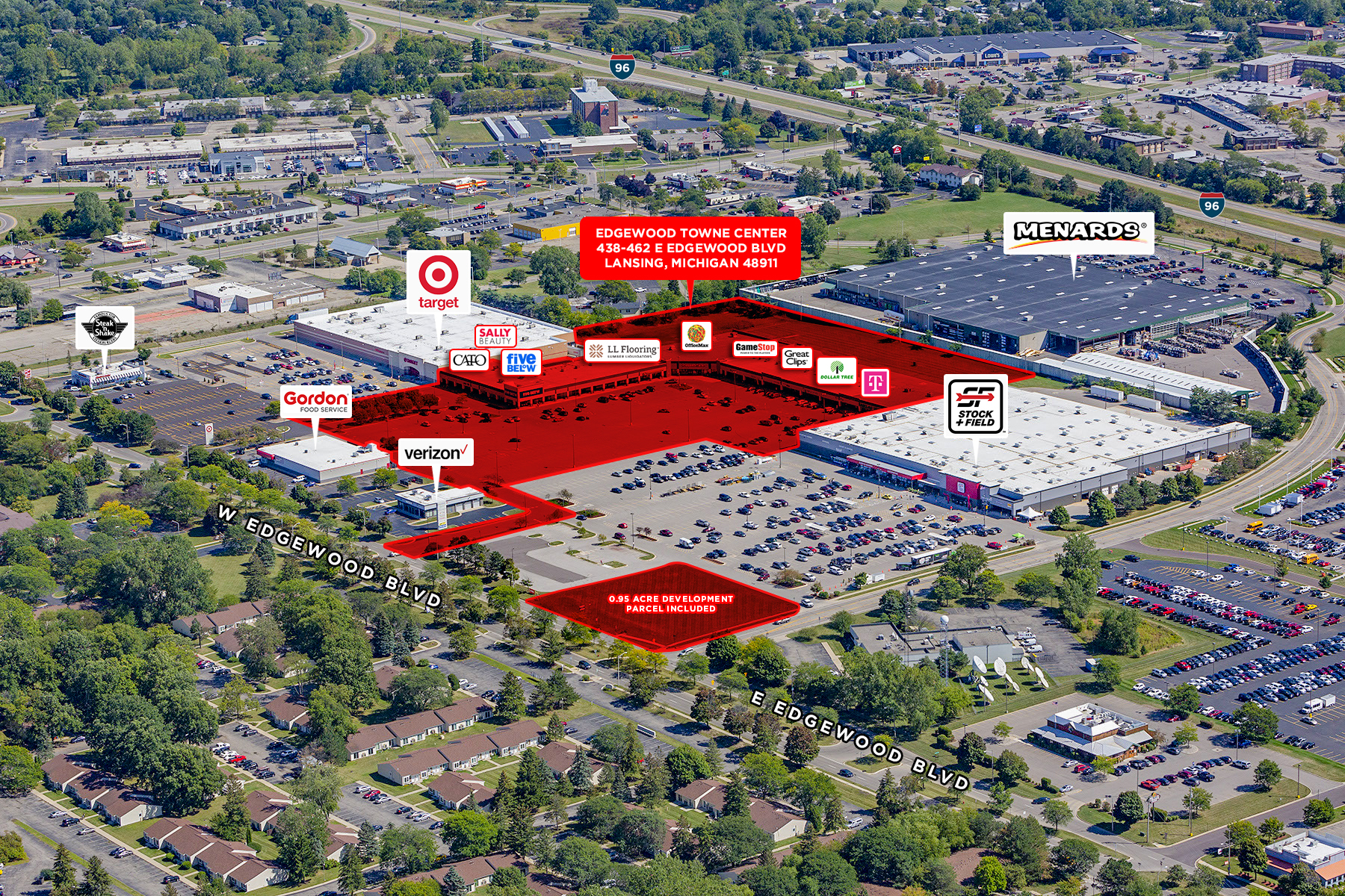 Edgewood Towne Center | Target & Menards Shadowed | Lansing, MI -  Marketplace