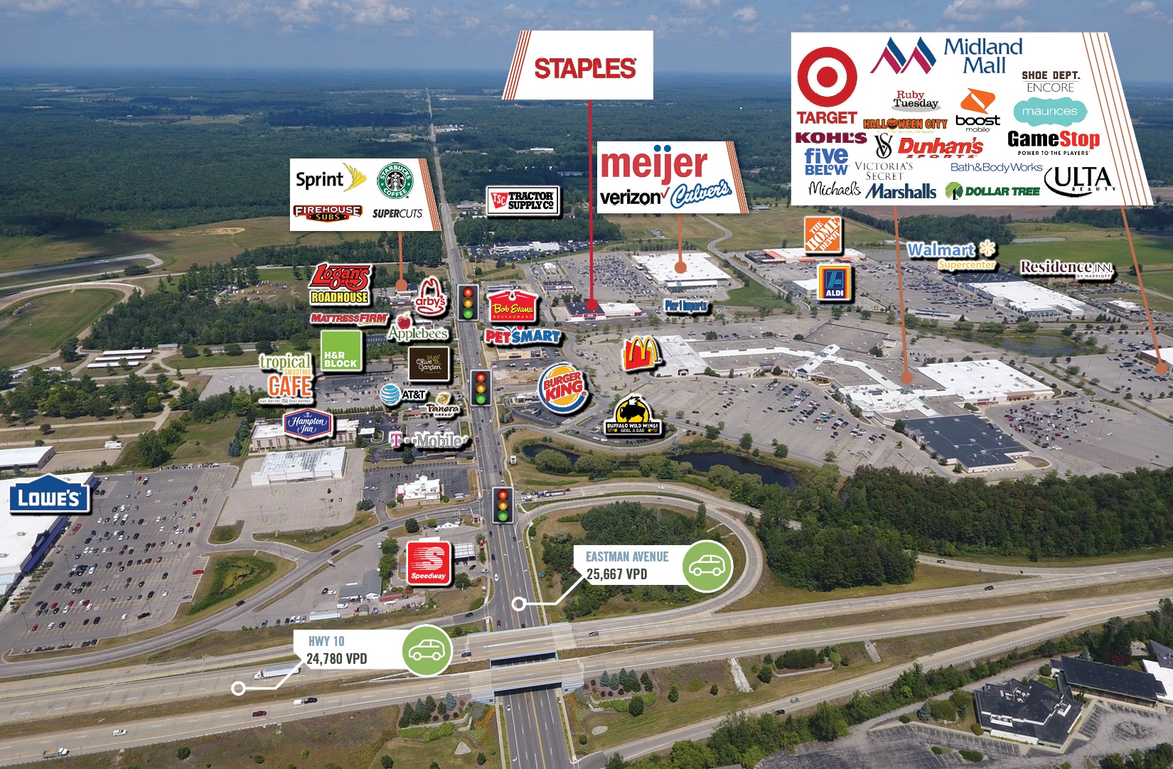 NN Staples 10+ Cap Rate Midland, MI Marketplace