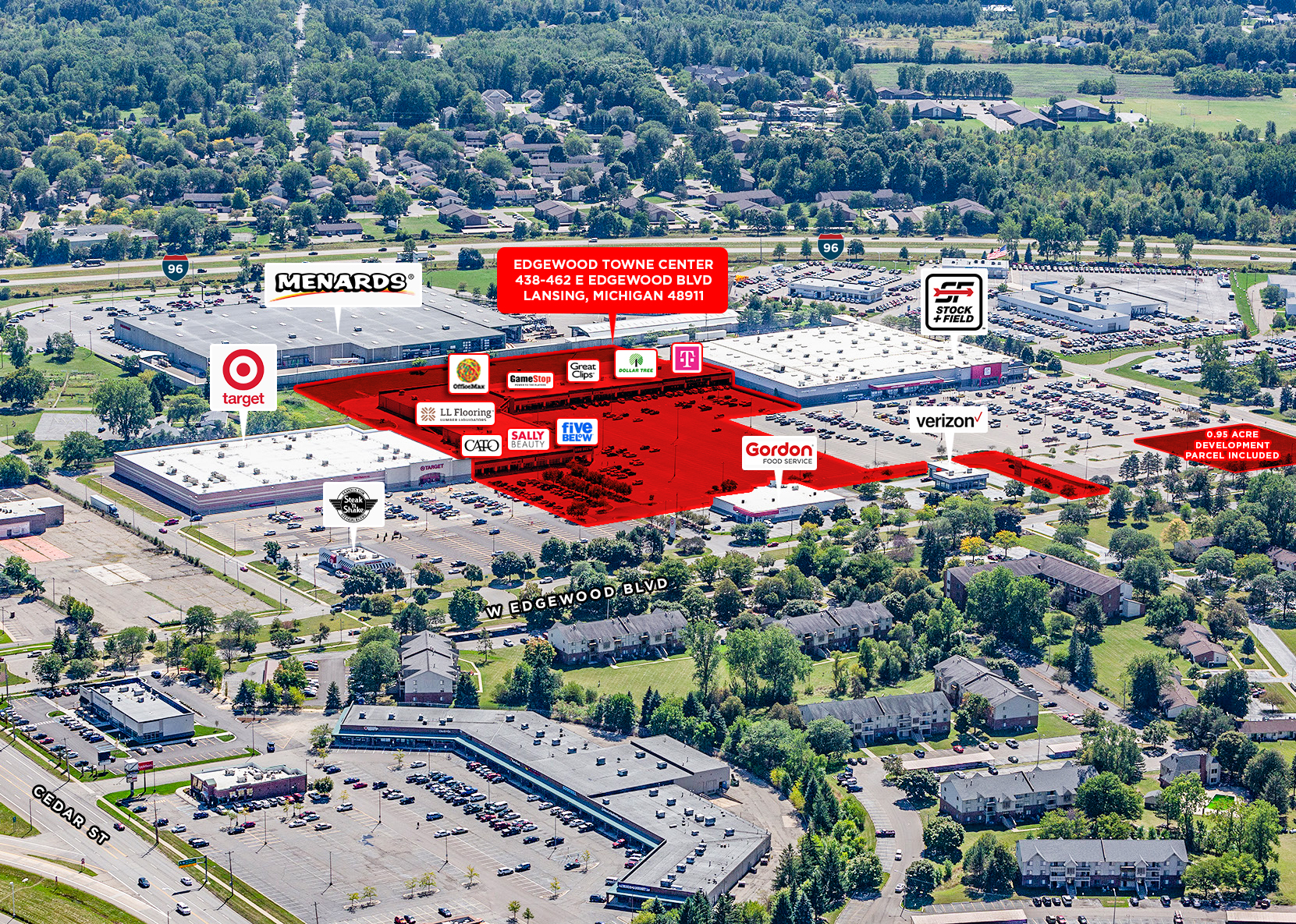 Edgewood Towne Center | Target & Menards Shadowed | Lansing, MI -  Marketplace